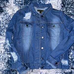 Distressed Denim jacket size Medium